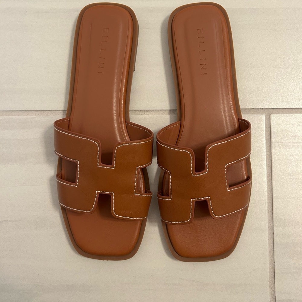 Billini Gordy Brown Slide Sandals